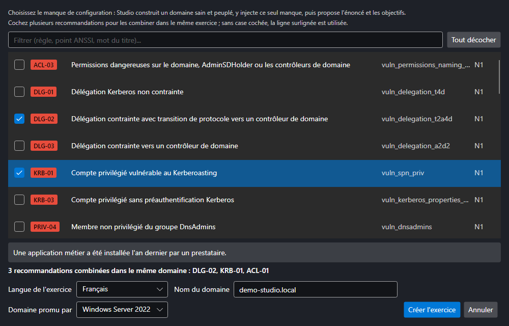 Choix de la recommandation