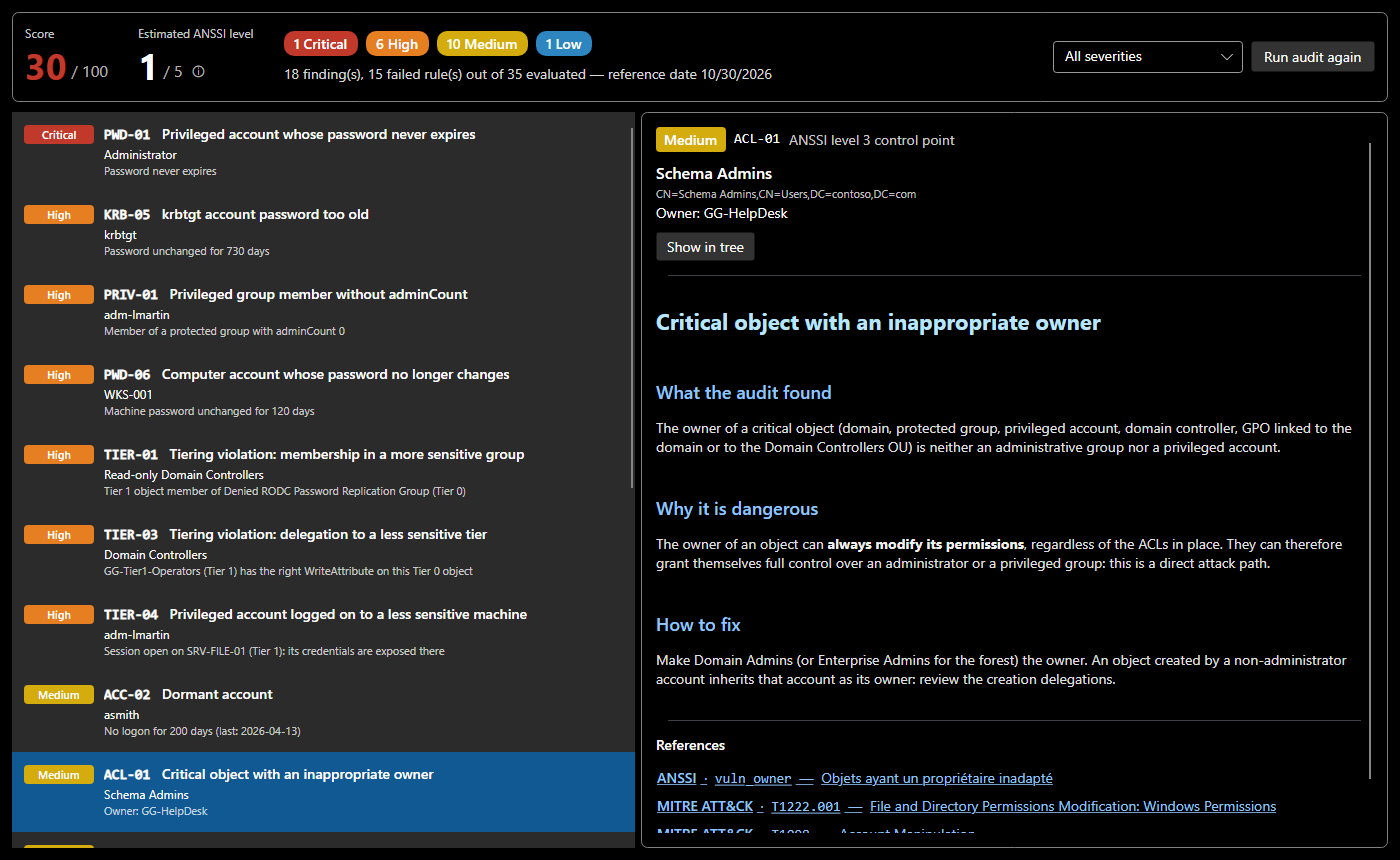 Audit window